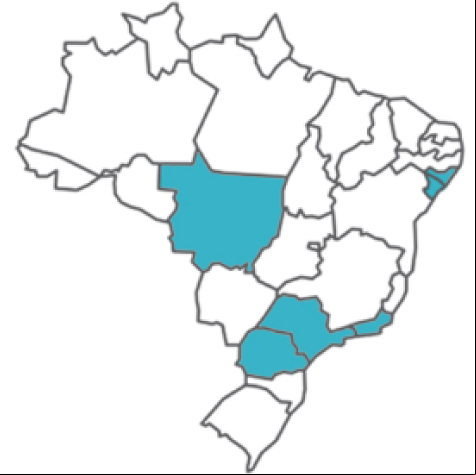 Mapa com as operações em que a Igua Saneamento atua